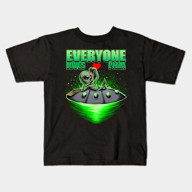 Everyone Loves Pizza Kids T-Shirt by d.legoshin.art